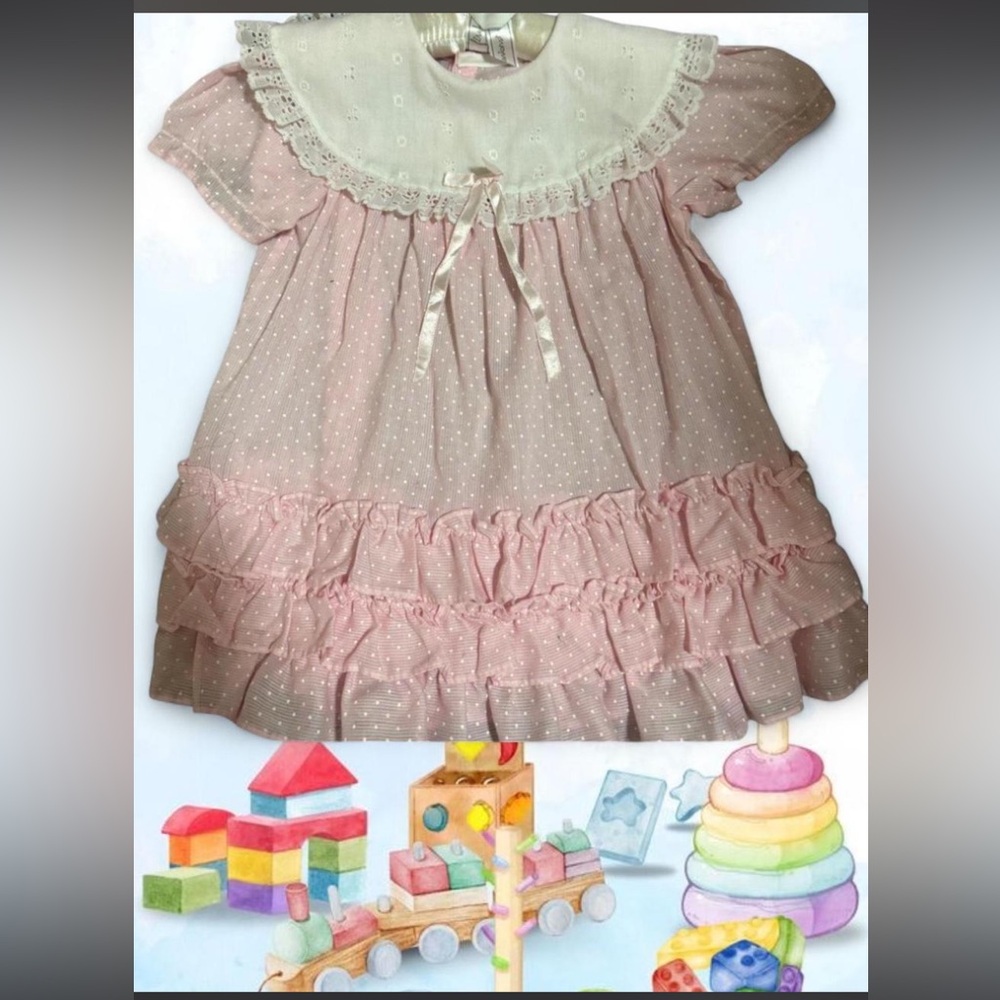 Pink Polka Dot Ruffle Dress